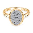 LUXURIANT DIAMOND - Lab Grown Diamant SI-GH SGL zertifiziert Ring 925 Silber Gelbgold Vermeil (Größe 19.00) ca. 0.50 ct
