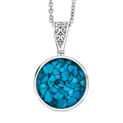 Sleeping Beauty Matrix Anh&auml;nger mit Kette ca. 50 cm, Nickelfreies Messing und Reiner Edelstahl, ca. 10.00 ct