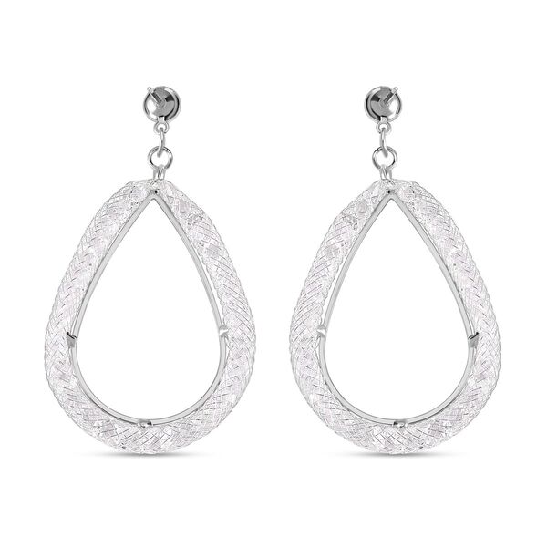 Weißer Kristall Ohrringe Reines Messing image number 5