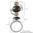 Handgearbeiteter, natürlicher Yooperlith und Labradorit-Ring, 925 Silber, ca. 6,23 ct image number 6