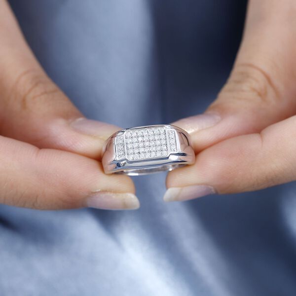 Moissanit Ring, 925 Silber platiniert - 0,41 ct. image number 3