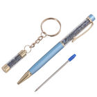 Premium Kollektion - Echter blauer Saphir-Kugelschreiber mit extra Mine und Schlüsselanhänger image number 5