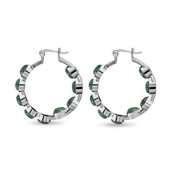 Gr&uuml;ne Aventurin-Ohrringe, Edelstahl ca. 9,90 ct