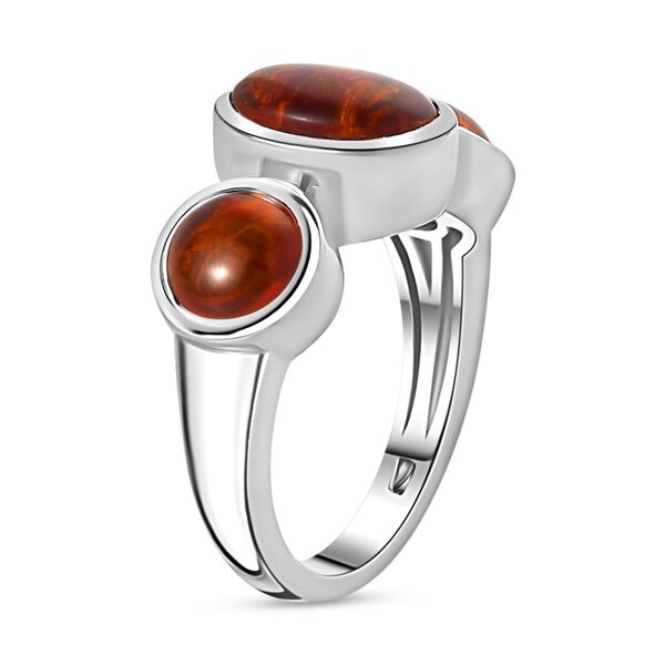 Natürlicher baltischer Bernstein Ring, 925 Silber rhodiniert, (Größe 17.00) ca. 1.47 ct image number 5