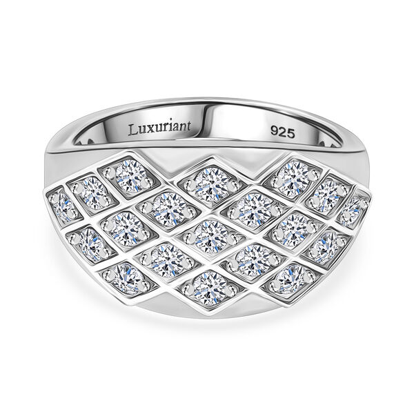 LUXURIANT SI Labor Diamant Ring, 925 Silber rhodiniert - 1 ct.
