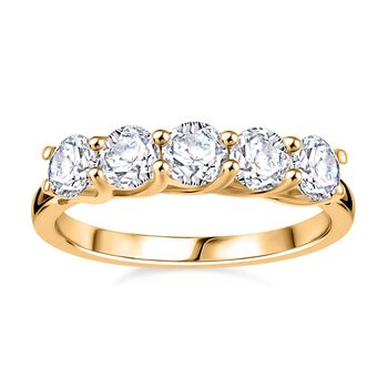 Moissanit Schmuckset, 925 Silber 750 Gelbgold Vermeil - 2,50 ct.