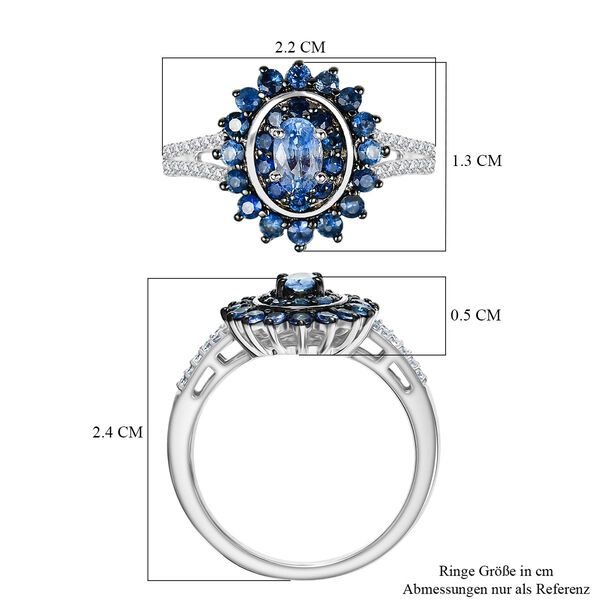 D'Joy AA Ceylon Saphir und Zirkon Ring - 1,23 ct. image number 7