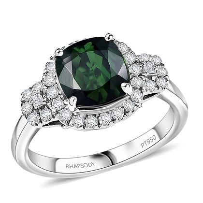Rhapsody AAAA Santa Rosa Turmalin, Wei&szlig;er Diamant Ring 950 Platin (Gr&ouml;&szlig;e 16.50) ca. 2,66 ct