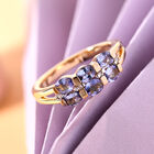 Tansanit und Zirkon-Ring, 925 Silber Gelbgold Vermeil  ca. 1,03 ct image number 1