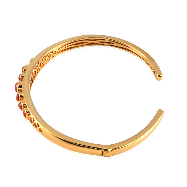 Koralle Armreif 19 cm 925 Silber vergoldet ca. 2,10 ct image number 5