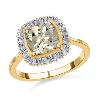 ILIANA AAA Turkizit und SI G-H Diamant-Ring in 750 Gelbgold - 2,87 ct.