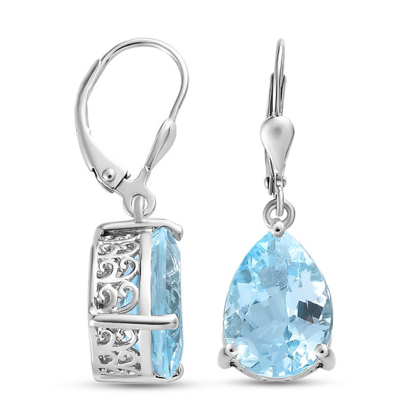 Himmelblaue Topas-Ohrringe, 925 Silber platiniert ca. 12,18 ct image number 4