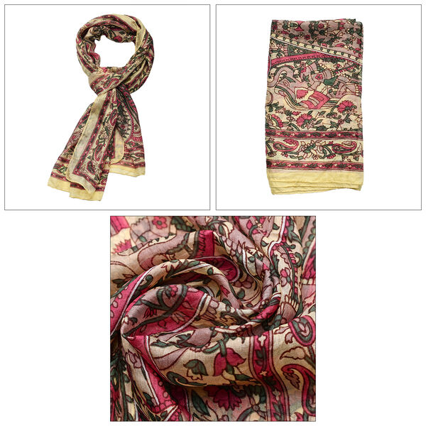 Luxuri&ouml;ser Seidenschal, gelbrot image number 6