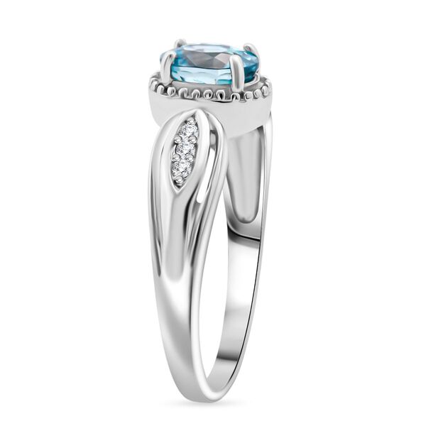 D’Joy blauer und weißer Zirkon Ring und Anhänger image number 5