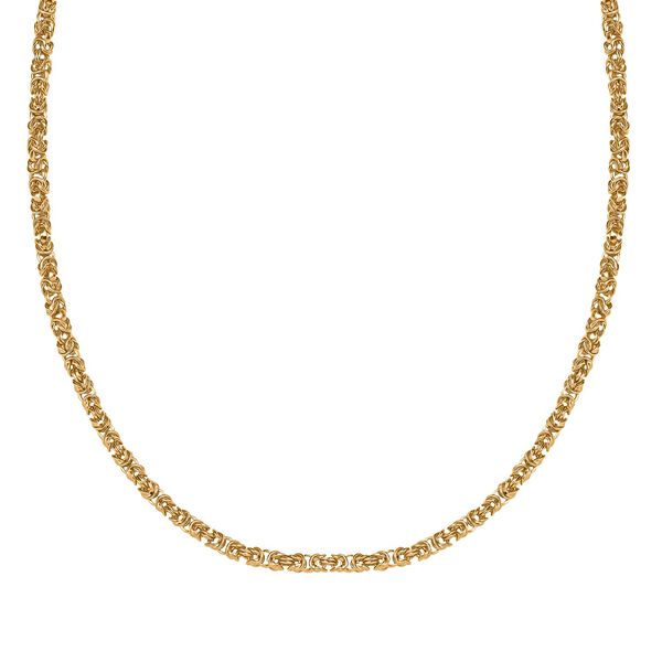 Handgefertigte K&ouml;nigskette in 925 Silber mit 916 Gelbgold Vermeil, 50cm image number 4