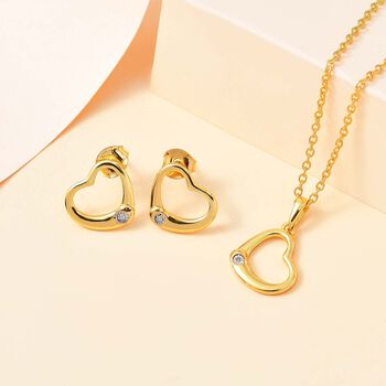 2er-Set- Herz Diamant Schmuckset