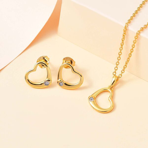 2er-Set- Herz Diamant Schmuckset image number 2