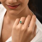 AAA Kolumbianischer Smaragd- und weißer Diamant ring, 585 Gold (Größe 18.00), ca. 1,00 ct image number 2