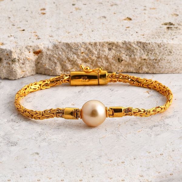 D'Joy Royal Bali - AAA goldenes Südseeperle und Labor Diamant Borobudur-Armband image number 1