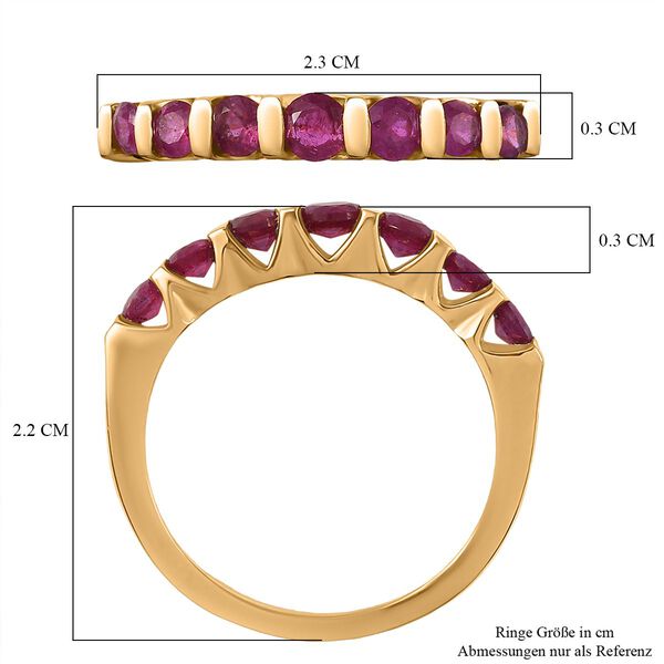 Afrikanischer Rubin (Fissure gef&uuml;llt) Ring 925 Silber vergoldet (Gr&ouml;&szlig;e 17.00) ca. 0,93 ct image number 7