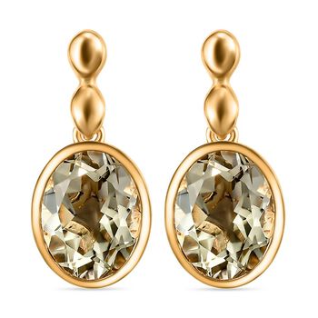 Ouro Verde-Quarz Ohrringe, 925 Silber vergoldet ca. 3,28 ct