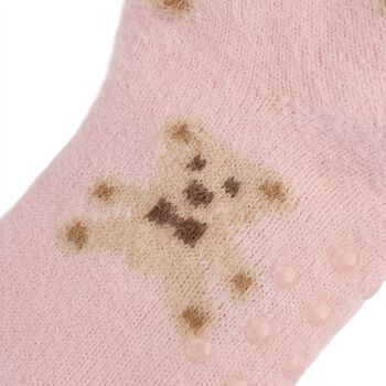 Kuschelige Sherpa-Socken mit Teddy-B&auml;r-Motiv, Teddy Rosa