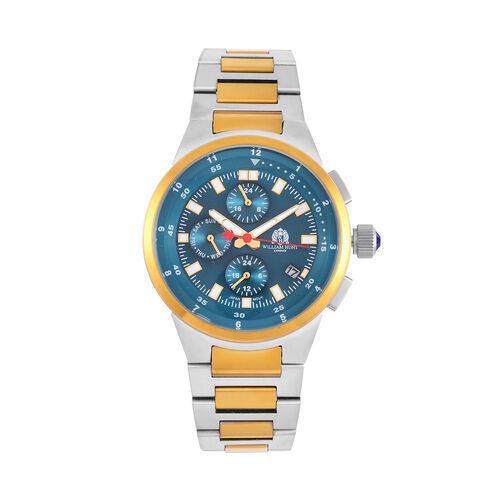 Blauer Kristall Uhren WA8.75 cm Reiner Edelstahl Bicolor image number 0