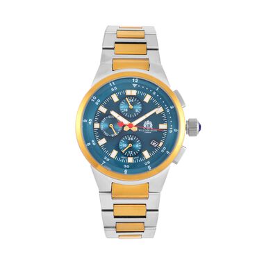 Blauer Kristall Uhren WA8.75 cm Reiner Edelstahl Bicolor