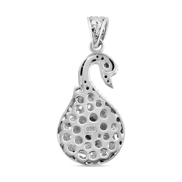 Royal Bali Collection- Londoner Blautopas Silber Solitaire Pfau Anh&auml;nger 1,57 Ct image number 5