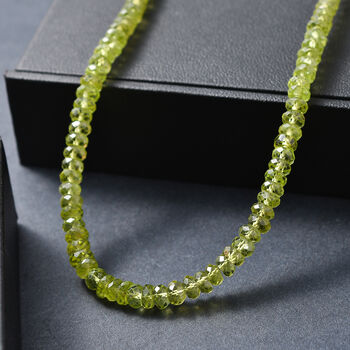 D'Joy AA Peridot Halskette ca. 45 cm 925 Silber Rhodiniert ca. 100,00 ct.