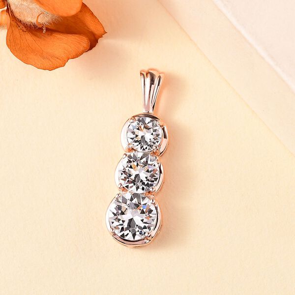 J Francis gefertigt mit SWAROVSKI- Wei&szlig;er Kristall-Swarovski-Anh&auml;nger, 925 Silber ros&eacute;vergoldet image number 2