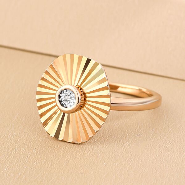 Diamant Ring 925 Silber vergoldet image number 2