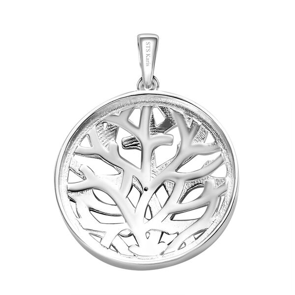 Lebensbaum-Anhänger mit grünen Diamantakzenten image number 4