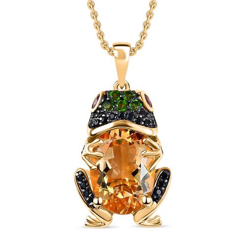 GP Trionfo Kollektion- Citrin, afrikanischer Rubin und Multi-Edelstein-Anhänger mit 45cm Kette image number 0