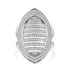 Lustro Stella Weißer Zirkonia Ring 925 Silber rhodiniert (Größe 17.00)