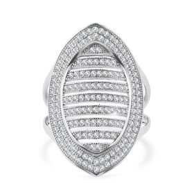 Lustro Stella Weißer Zirkonia Ring 925 Silber rhodiniert (Größe 17.00)