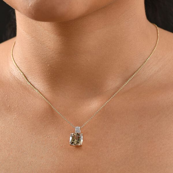 AAA Turkizit, Weißer Diamant Schmuckset ca. 50 cm 585 Gold ca. 5,04 ct. image number 2