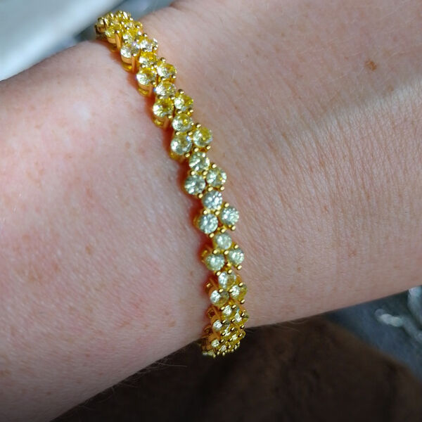 Lila Zirkonia Armband, ca. 19 cm, Messing ca. 16,40 ct image number 5