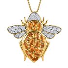 GP Italienische Garten Kollektion - AA Citrin Anhänger mit Kette, 925 Silber Gelbgold Vermeil ca. 4.17 ct