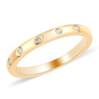 Diamant Band Ring 925 Silber 585 Vergoldet image number 7