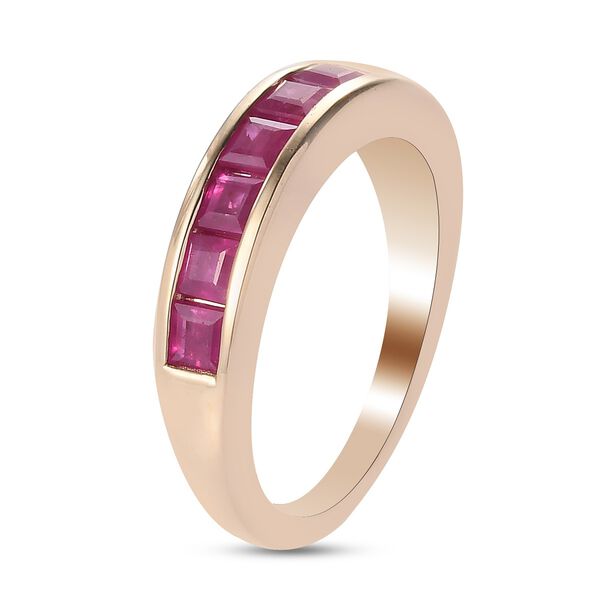 Burmesischer Rubin Halber band Ring 375 Gelbgold image number 5