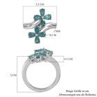 Grandidierit und Zirkon Bypass-Ring 925 Silber Platin-Überzug image number 6