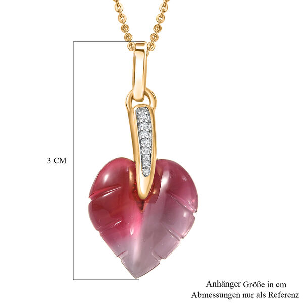 GP Italian Garden Kollektion- Rosa zweifarbiges Muranoglas aus Italien, Zirkon und blauer Saphir Anh&auml;nger mit 50cm Kette image number 8