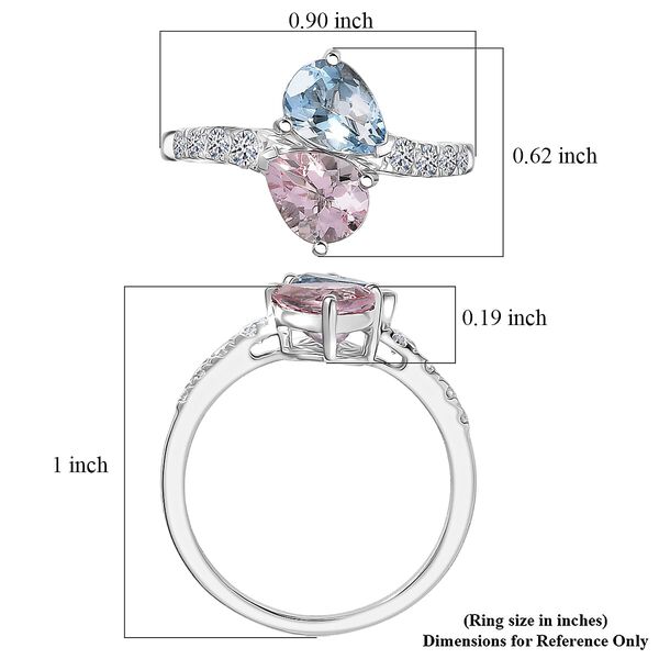 LUXURIANT DIAMOND - AAA Aquamarin, Rosa Morganit Ring 417 Gold (Gr&ouml;&szlig;e 20.00) ca. 3,03 ct image number 5