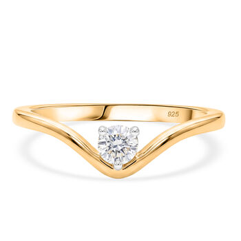 LUXURIANT DIAMOND - Lab Grown Diamant SI-GH Ring 925 Silber 750 Gelbgold vermeil (Gr&ouml;&szlig;e 17.00) (10-15 Werktage Lieferzeit) ca. 0.25 ct