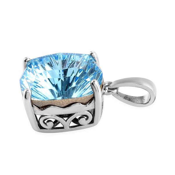 LUSTRO STELLA - österreichischer Aquamarin Kristall-Anhänger, 925 Silber platiniert ca. 11,31 ct image number 2