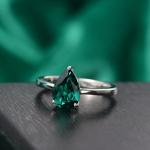 AAA Lab Grown Smaragd Ring 417 Gold (Größe 18.00) ca. 2,50 ct image number 1