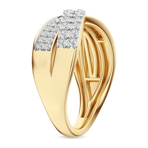 LUXURIANT DIAMOND - Lab Grown Diamant SI-GH Ring, 925 Silber Gelbgold Vermeil (Größe 20.00) ca. 1.00 ct image number 4