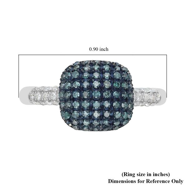Blauer Diamant-Ring, 925 Silber platiniert  ca. 0,50 ct image number 6