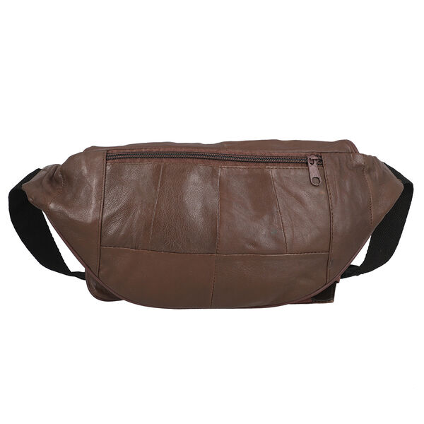 10% echtes Leder, Bauchtasche RFID Schutz, Gr&ouml;&szlig;e 37x15 cm, Braun image number 3